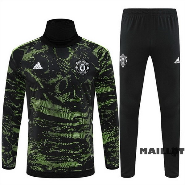 Foot Maillot Pas Cher Ensemble Complet Sudadera Entrainement Manchester United 2022 2023 Vert Noir