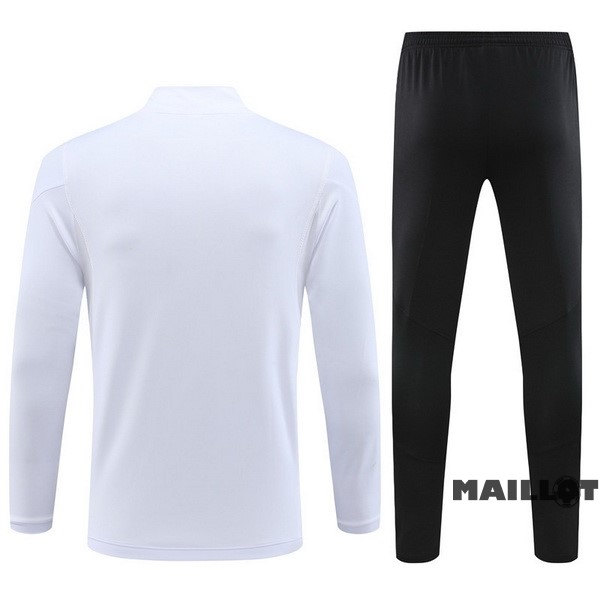 Foot Maillot Pas Cher Ensemble Complet Sudadera Entrainement Manchester United 2023 2024 Blanc Noir