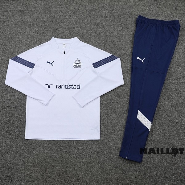 Foot Maillot Pas Cher Ensemble Complet Sudadera Entrainement Marsella 2022 2023 Blanc Bleu