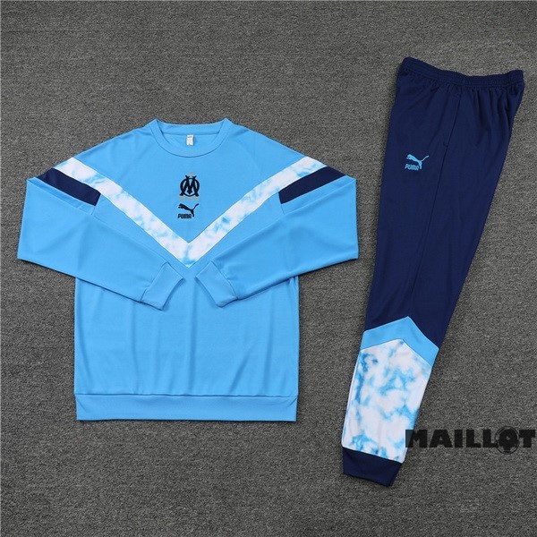 Foot Maillot Pas Cher Ensemble Complet Sudadera Entrainement Marsella 2022 2023 II Bleu