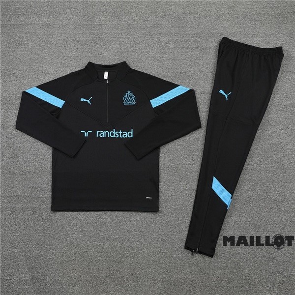 Foot Maillot Pas Cher Ensemble Complet Sudadera Entrainement Marsella 2022 2023 Noir Bleu