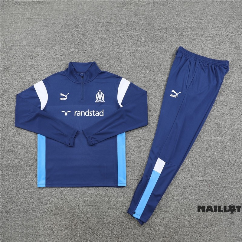 Foot Maillot Pas Cher Ensemble Complet Sudadera Entrainement Marsella 2023 2024 Bleu