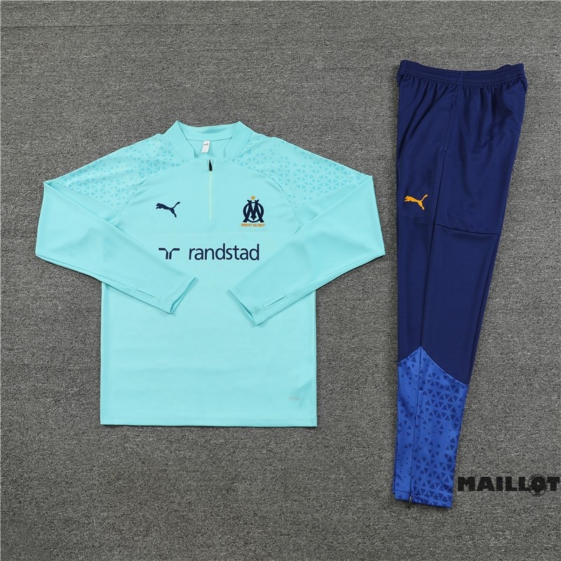 Foot Maillot Pas Cher Ensemble Complet Sudadera Entrainement Marsella 2023 2024 Vert Bleu