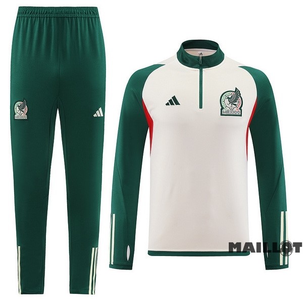 Foot Maillot Pas Cher Ensemble Complet Sudadera Entrainement Mexique 2022 Blanc Vert