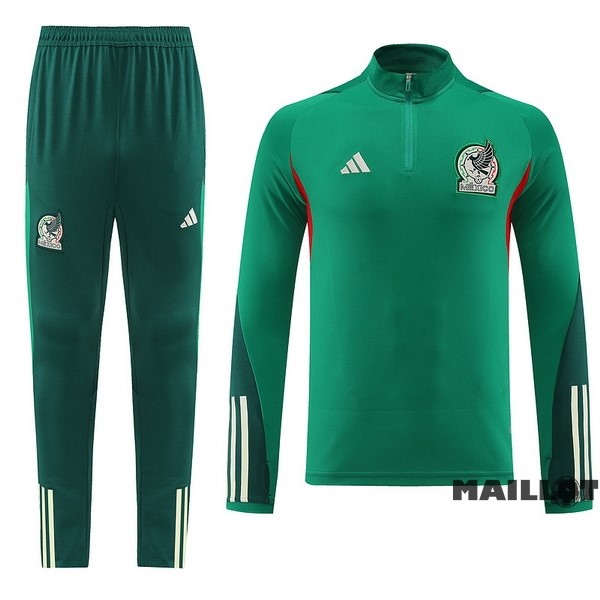 Foot Maillot Pas Cher Ensemble Complet Sudadera Entrainement Mexique 2022 Vert Rouge