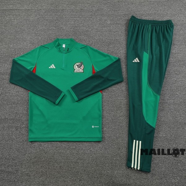 Foot Maillot Pas Cher Ensemble Complet Sudadera Entrainement Mexique 2022 Vert Rouge