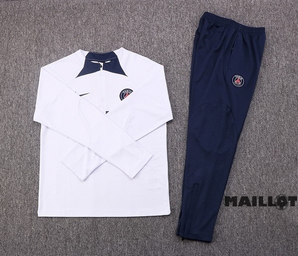 Foot Maillot Pas Cher Ensemble Complet Sudadera Entrainement Paris Saint Germain 2022 2023 Blanc Noir