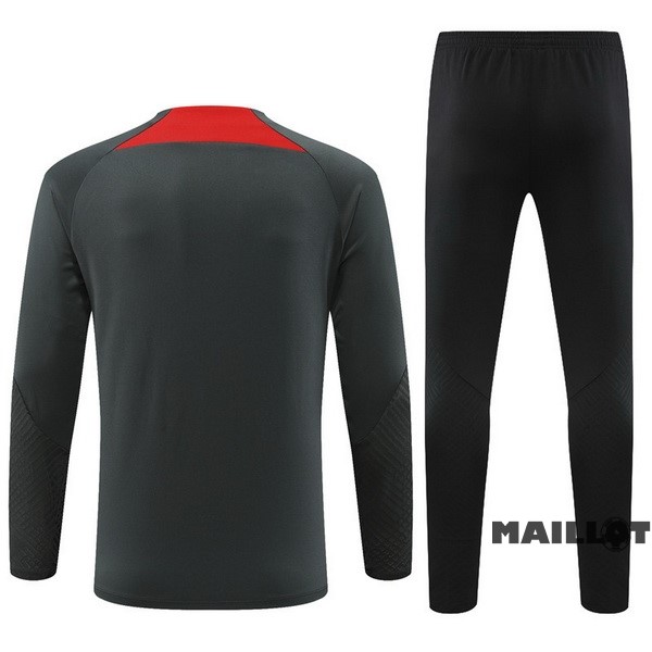 Foot Maillot Pas Cher Ensemble Complet Sudadera Entrainement Paris Saint Germain 2022 2023 Gris Noir Rouge