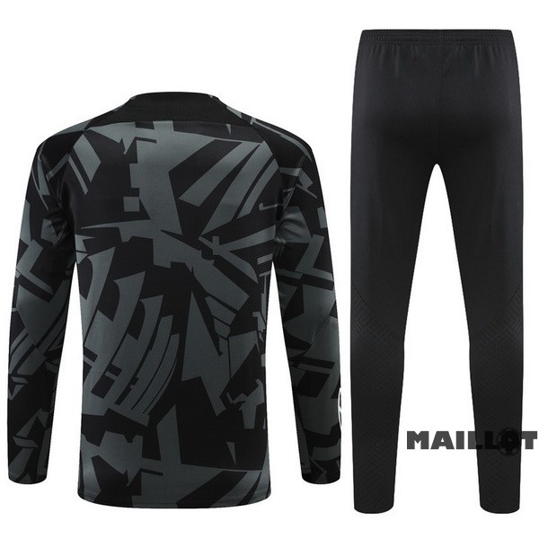 Foot Maillot Pas Cher Ensemble Complet Sudadera Entrainement Paris Saint Germain 2022 2023 Noir Gris