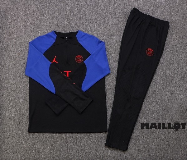 Foot Maillot Pas Cher Ensemble Complet Sudadera Entrainement Paris Saint Germain 2022 2023 Noir I Bleu