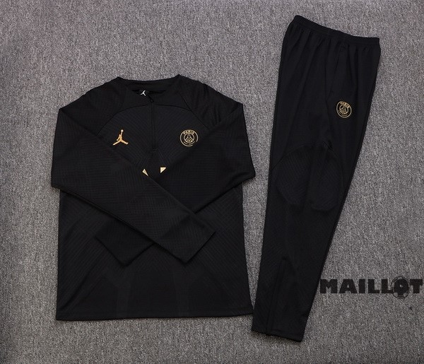Foot Maillot Pas Cher Ensemble Complet Sudadera Entrainement Paris Saint Germain 2022 2023 Noir Jaune