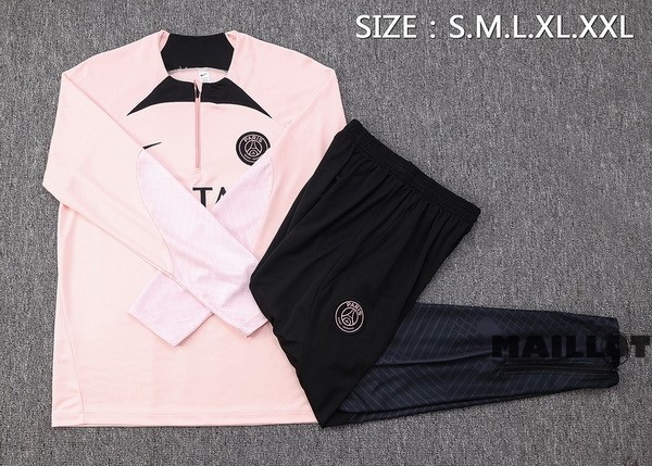Foot Maillot Pas Cher Ensemble Complet Sudadera Entrainement Paris Saint Germain 2022 2023 Rose Noir