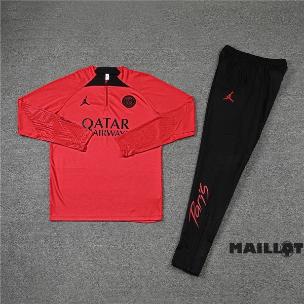 Foot Maillot Pas Cher Ensemble Complet Sudadera Entrainement Paris Saint Germain 2022 2023 Rouge Noir