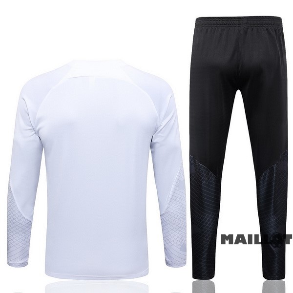 Foot Maillot Pas Cher Ensemble Complet Sudadera Entrainement Paris Saint Germain 2023 2024 Blanc Noir