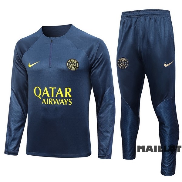 Foot Maillot Pas Cher Ensemble Complet Sudadera Entrainement Paris Saint Germain 2023 2024 Bleu Marine