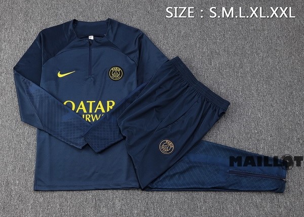 Foot Maillot Pas Cher Ensemble Complet Sudadera Entrainement Paris Saint Germain 2023 2024 Bleu Marine