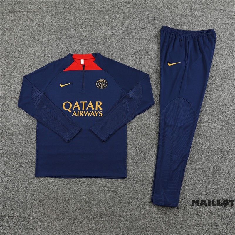 Foot Maillot Pas Cher Ensemble Complet Sudadera Entrainement Paris Saint Germain 2023 2024 Bleu Marine