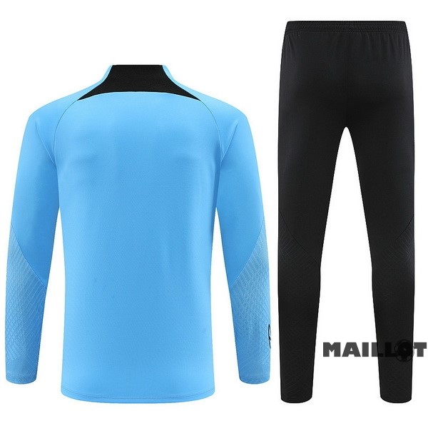 Foot Maillot Pas Cher Ensemble Complet Sudadera Entrainement Paris Saint Germain 2023 2024 Bleu Noir