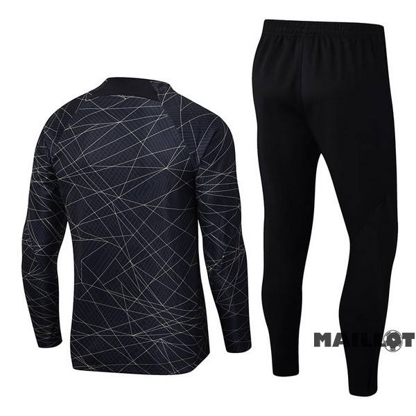 Foot Maillot Pas Cher Ensemble Complet Sudadera Entrainement Paris Saint Germain 2023 2024 Noir