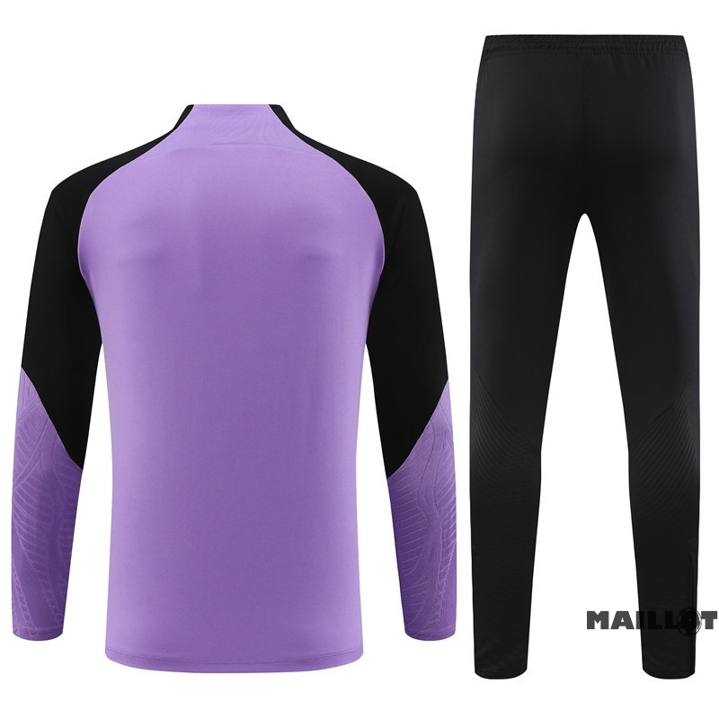 Foot Maillot Pas Cher Ensemble Complet Sudadera Entrainement Paris Saint Germain 2023 2024 Purpura Noir