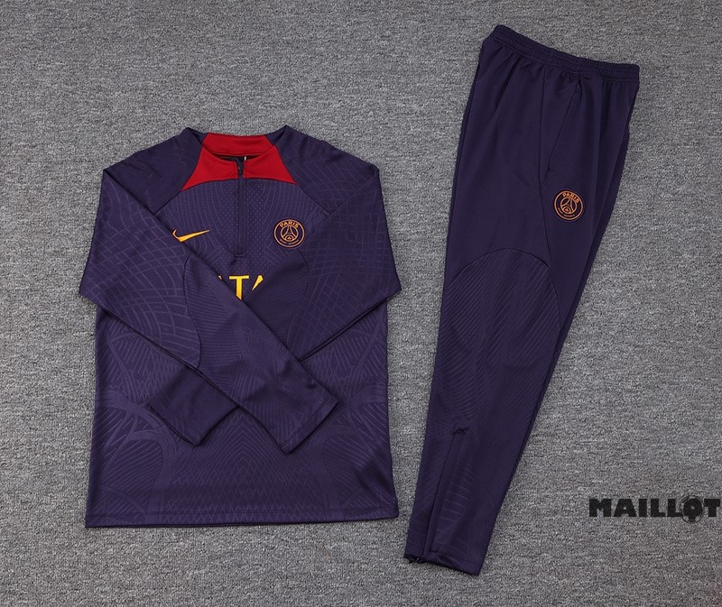 Foot Maillot Pas Cher Ensemble Complet Sudadera Entrainement Paris Saint Germain 2023 2024 Purpura Rouge