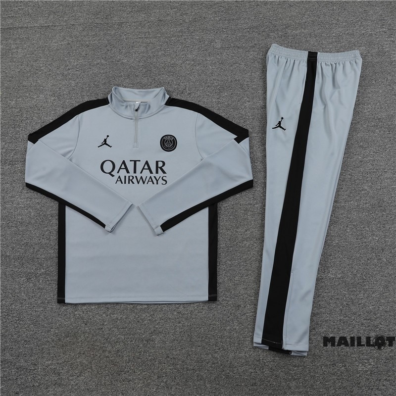 Foot Maillot Pas Cher Ensemble Complet Sudadera Entrainement Paris Saint Germain Enfant 2023 2024 Gris