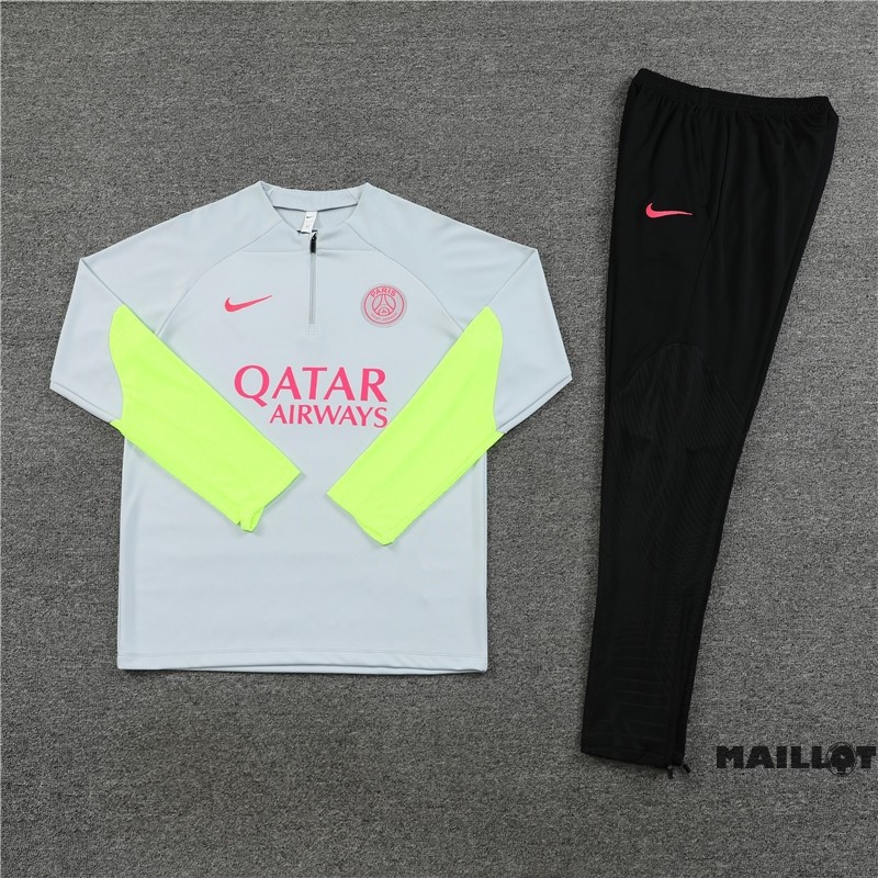Foot Maillot Pas Cher Ensemble Complet Sudadera Entrainement Paris Saint Germain Enfant 2023 2024 Gris