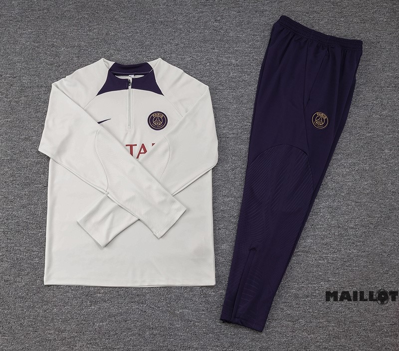 Foot Maillot Pas Cher Ensemble Complet Sudadera Entrainement Paris Saint Germain Enfant 2023 2024 Jaune I Purpura