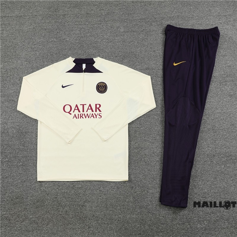 Foot Maillot Pas Cher Ensemble Complet Sudadera Entrainement Paris Saint Germain Enfant 2023 2024 Jaune Purpura