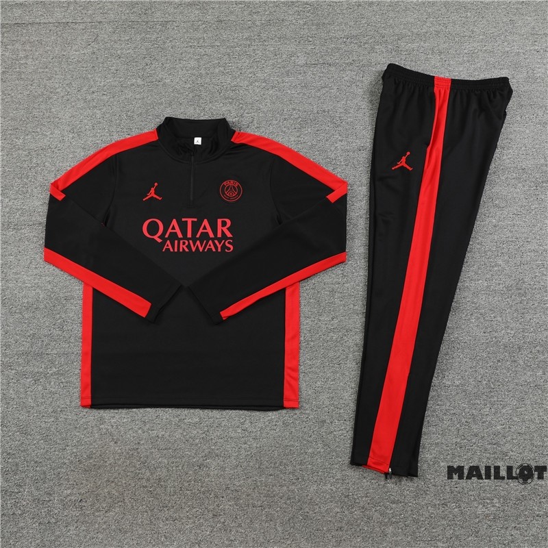 Foot Maillot Pas Cher Ensemble Complet Sudadera Entrainement Paris Saint Germain Enfant 2023 2024 Rouge II Noir