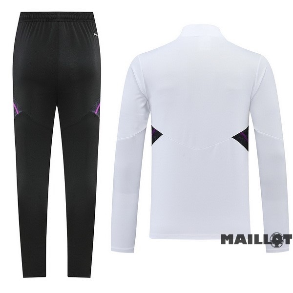 Foot Maillot Pas Cher Ensemble Complet Sudadera Entrainement Real Madrid 2022 2023 Noir Blanc