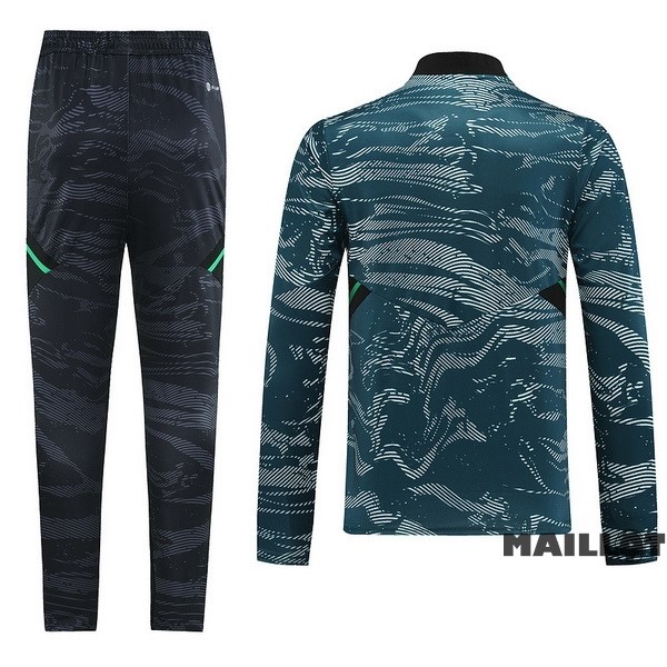 Foot Maillot Pas Cher Ensemble Complet Sudadera Entrainement Real Madrid 2022 2023 Vert Gris