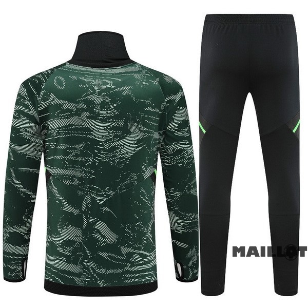 Foot Maillot Pas Cher Ensemble Complet Sudadera Entrainement Real Madrid 2022 2023 Vert Noir