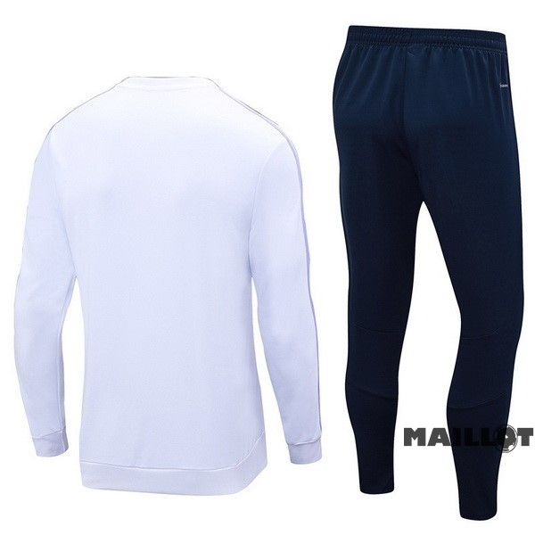 Foot Maillot Pas Cher Ensemble Complet Sudadera Entrainement Real Madrid 2023 2024 Blanc II Bleu