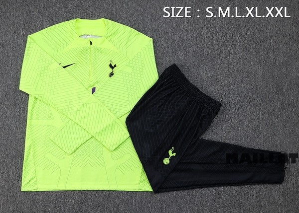 Foot Maillot Pas Cher Ensemble Complet Sudadera Entrainement Tottenham Hotspur 2022 2023 Vert I Noir