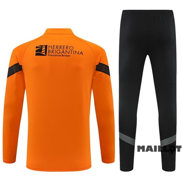Foot Maillot Pas Cher Ensemble Complet Sudadera Entrainement Valencia 2022 2023 Orange Noir