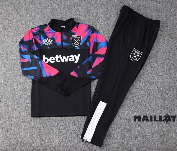Foot Maillot Pas Cher Ensemble Complet Sudadera Entrainement West Ham United 2022 2023 Rose Noir