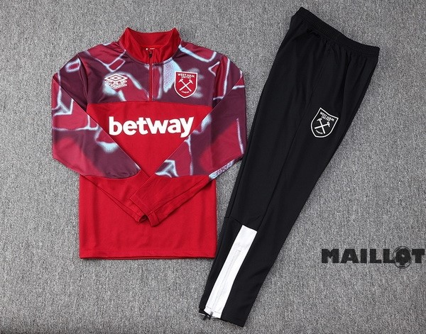Foot Maillot Pas Cher Ensemble Complet Sudadera Entrainement West Ham United 2022 2023 Rouge Noir