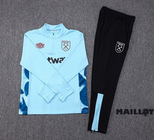Foot Maillot Pas Cher Ensemble Complet Sudadera Entrainement West Ham United 2023 2024 Bleu Noir