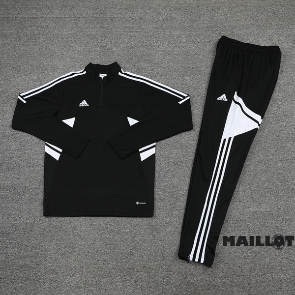 Foot Maillot Pas Cher Ensemble Complet Sudadera Entrainement adidas 2022 2023 Noir Blanc