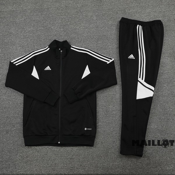 Foot Maillot Pas Cher Ensemble Complet Sudadera Entrainement adidas 2022 2023 Noir I Blanc
