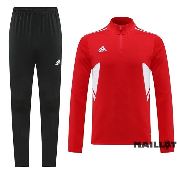 Foot Maillot Pas Cher Ensemble Complet Sudadera Entrainement adidas 2022 2023 Rouge Noir