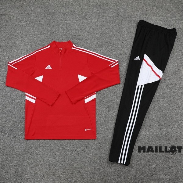 Foot Maillot Pas Cher Ensemble Complet Sudadera Entrainement adidas 2022 2023 Rouge Noir