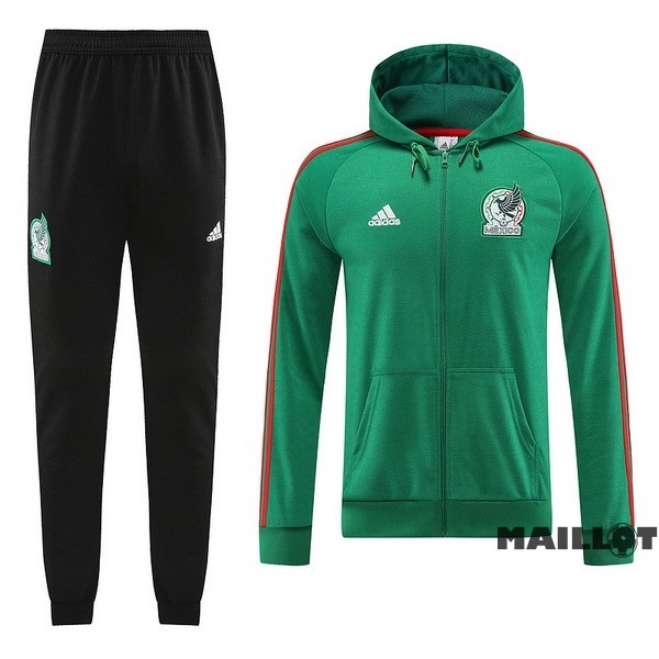 Foot Maillot Pas Cher Ensemble Complet Veste Con Capucha Mexique 2022 Vert Noir