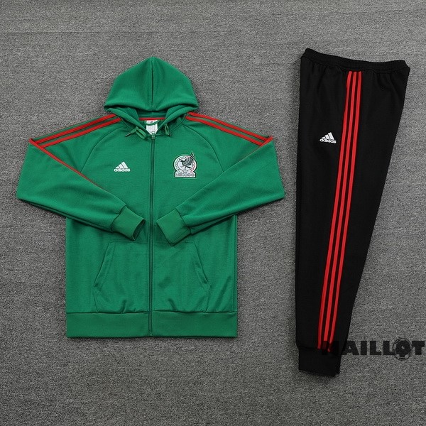 Foot Maillot Pas Cher Ensemble Complet Veste Con Capucha Mexique 2022 Vert Noir