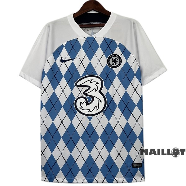 Foot Maillot Pas Cher Entrainement Chelsea 2023 2024 Bleu Blanc