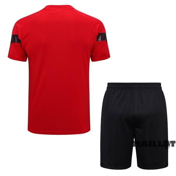 Foot Maillot Pas Cher Entrainement Ensemble Complet AC Milan 2022 2023 Rouge II Noir