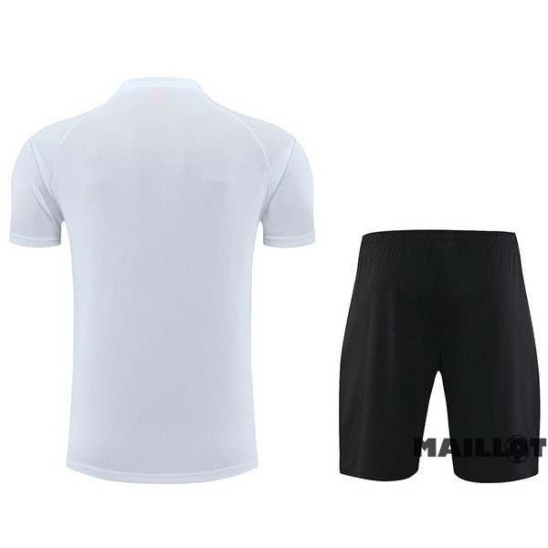 Foot Maillot Pas Cher Entrainement Ensemble Complet AC Milan 2023 2024 Blanc Noir