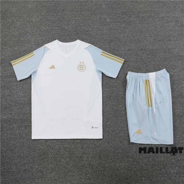 Foot Maillot Pas Cher Entrainement Ensemble Complet Algérie 2023 Blanc Gris