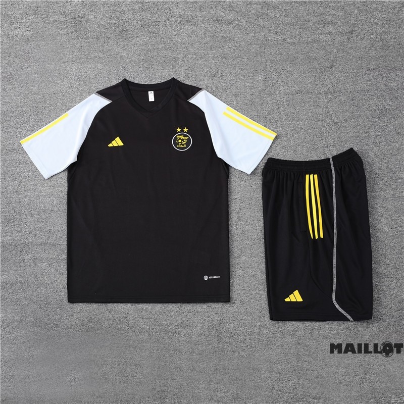 Foot Maillot Pas Cher Entrainement Ensemble Complet Algérie 2023 Noir Gris